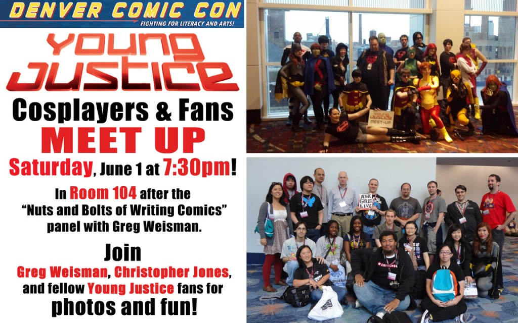 Young Justice Denver CC 2013 Meetup Sign